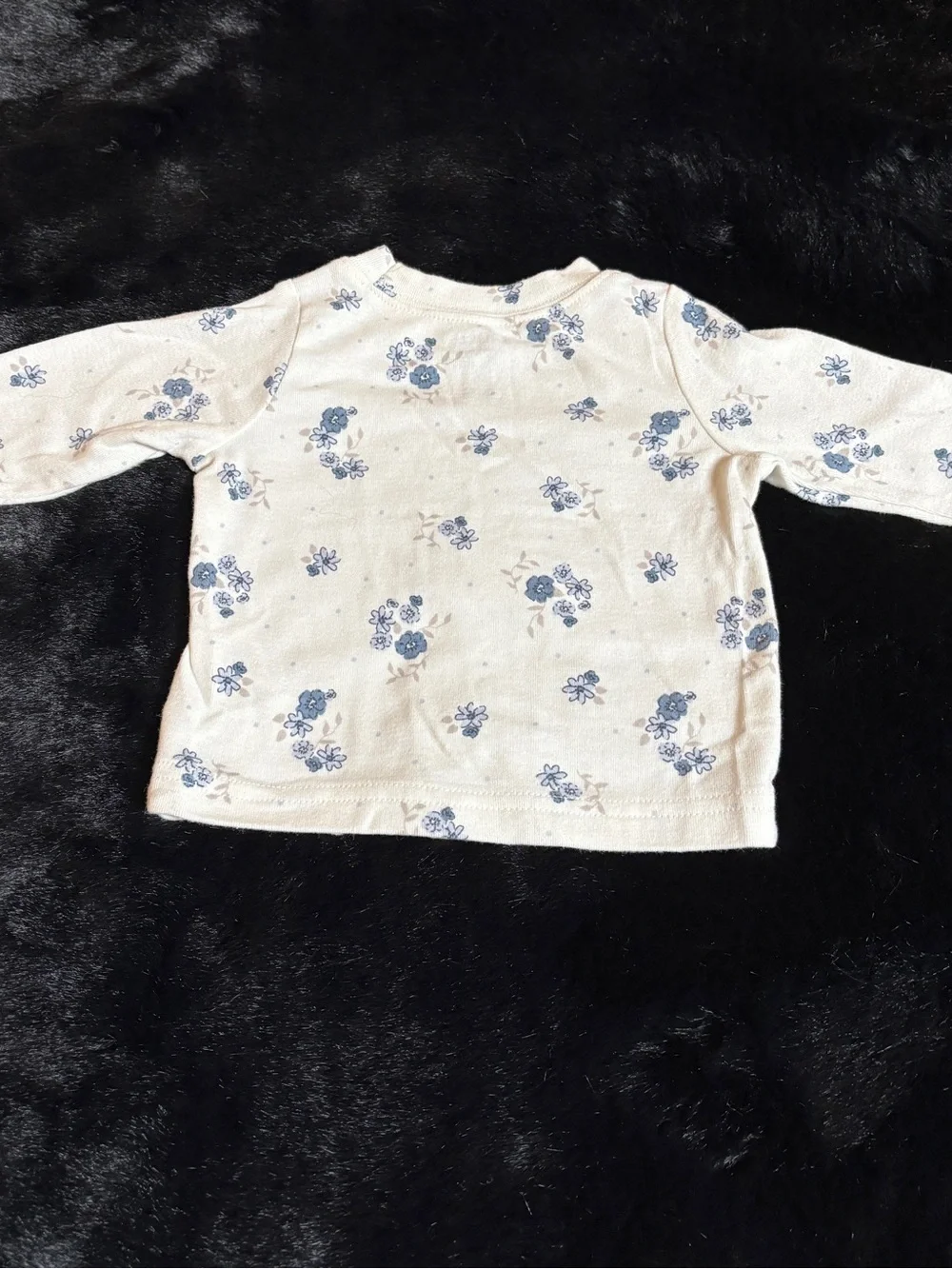 Girls Blue Corduroy Pinafore Dress with White Floral Top